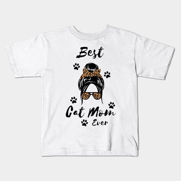 Best Cat Mom Ever Kids T-Shirt by NICHE&NICHE